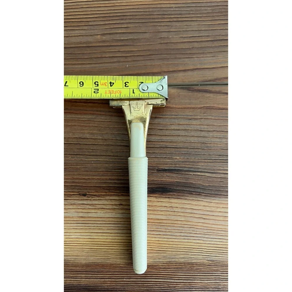 Vintage Schick Eversharp Injector Razor Type J Crown Cream Gold Made in USA